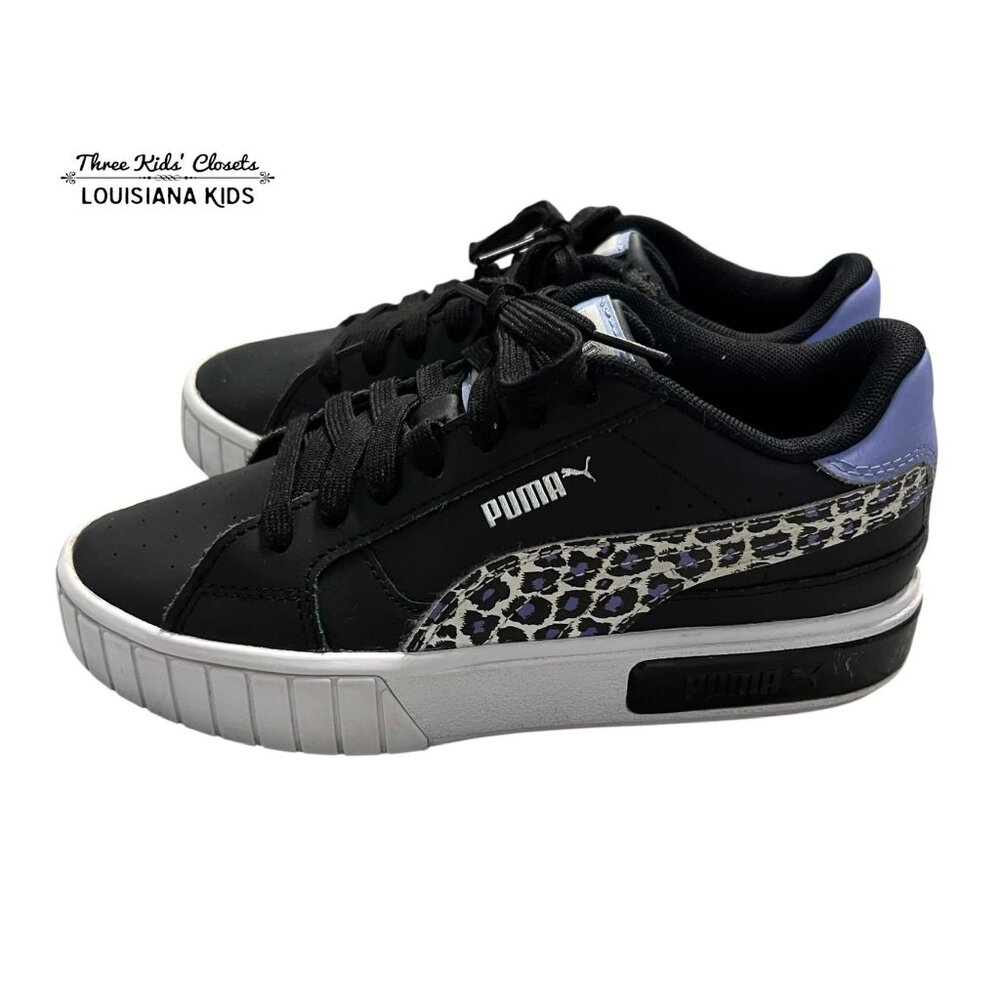 Puma Sz 3 Black & Purple Cali Star Leopard Sneakers